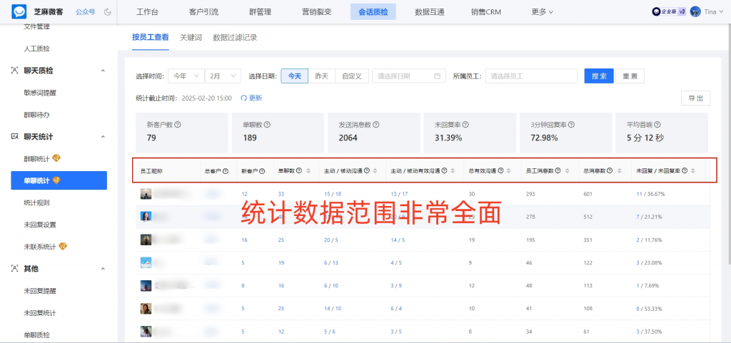 企业微信员工工作业绩怎么统计？