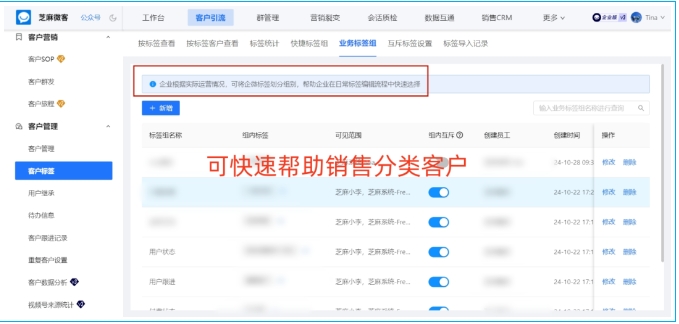 芝麻微客业务标签组，三维解决方案重构客户管理体系