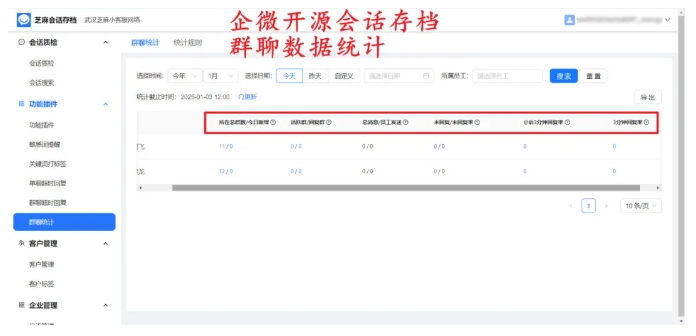  芝麻微客开源方案，企业微信会话全渠道存档，金融政务适用
