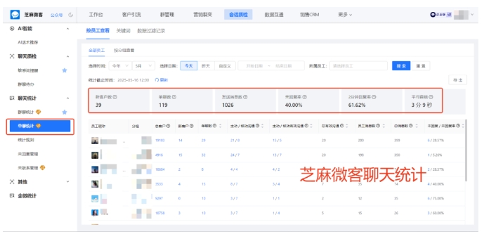 企微会话存档功能查看教程,芝麻微客助力聊天记录关键词筛选