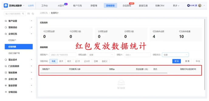 芝麻微客企微红包升级,7大功能覆盖自定义、控频次、数据可视,激活客户