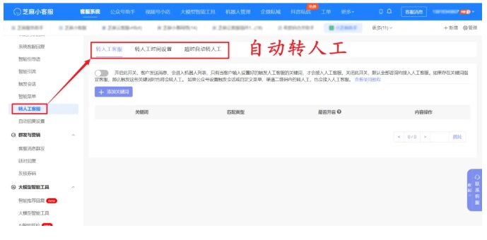 网站客服转人工难？芝麻小客服未知问题、关键词触发，还能限定转人工时间段