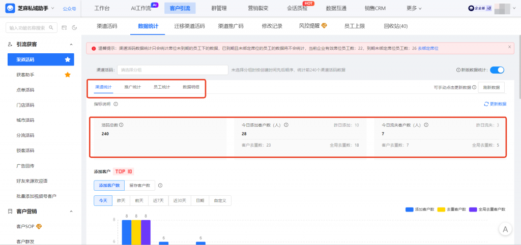 企微如何生成【渠道活码】？能统计各个渠道带来的客户数据吗？