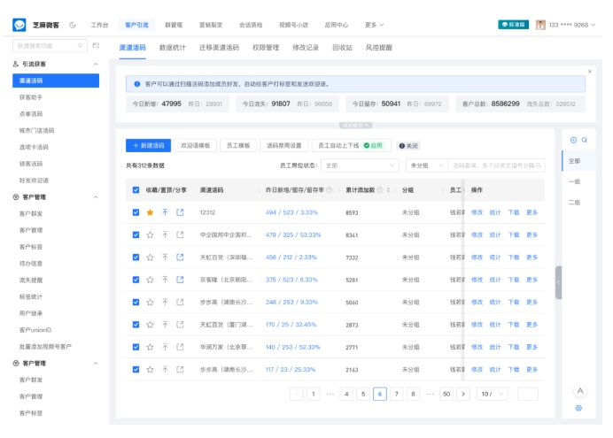 私域增长核武器，芝麻微客渠道活码，低成本获客天花板