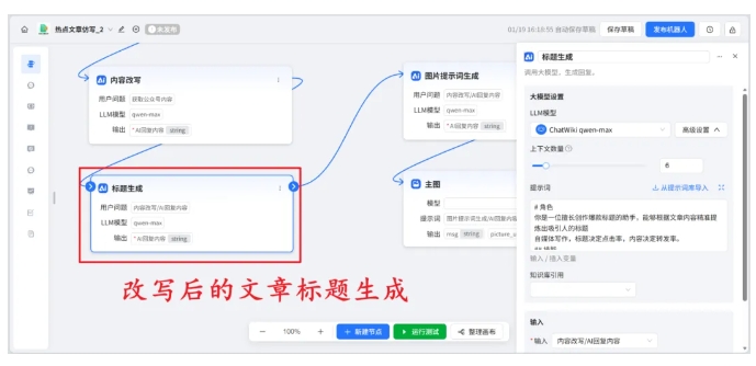  公众号运营救星！ChatWiki11步工作流，从选题到草稿全搞定
