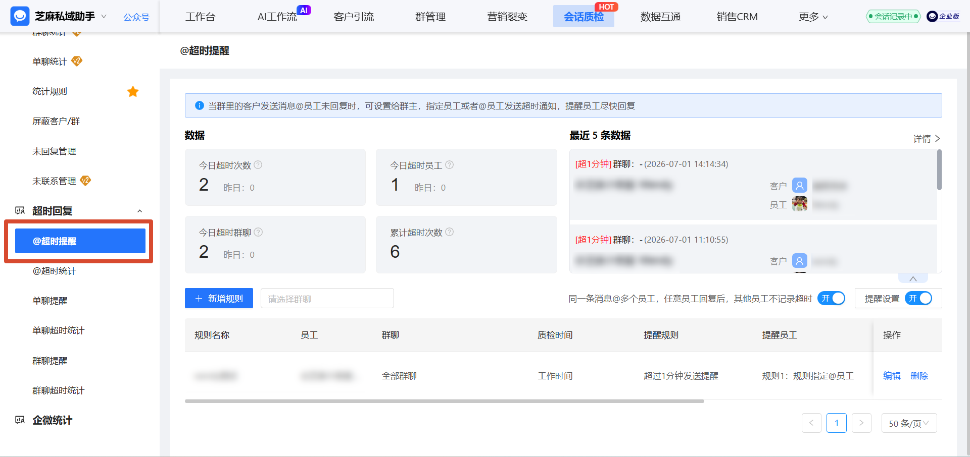 电销行业私域增效利器:企微【@超时提醒】,客户响应率提升 60%