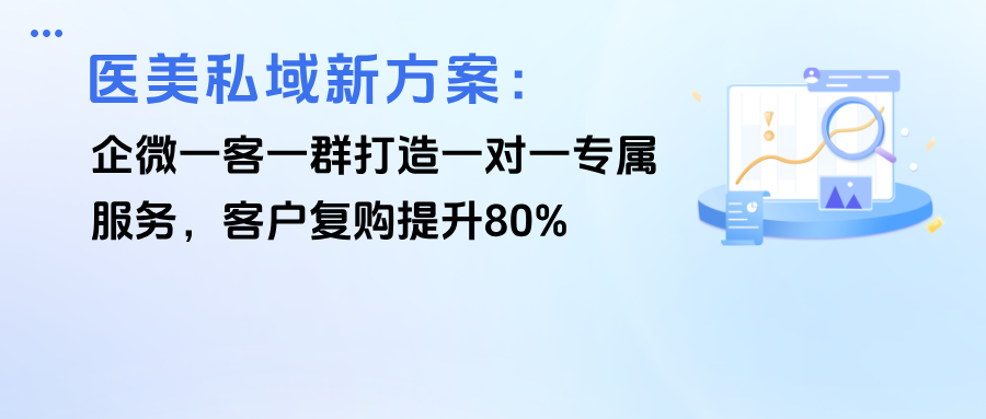 医美私域新方案：企微【一客一群】打造一对一专属服务，客户复购提升80%